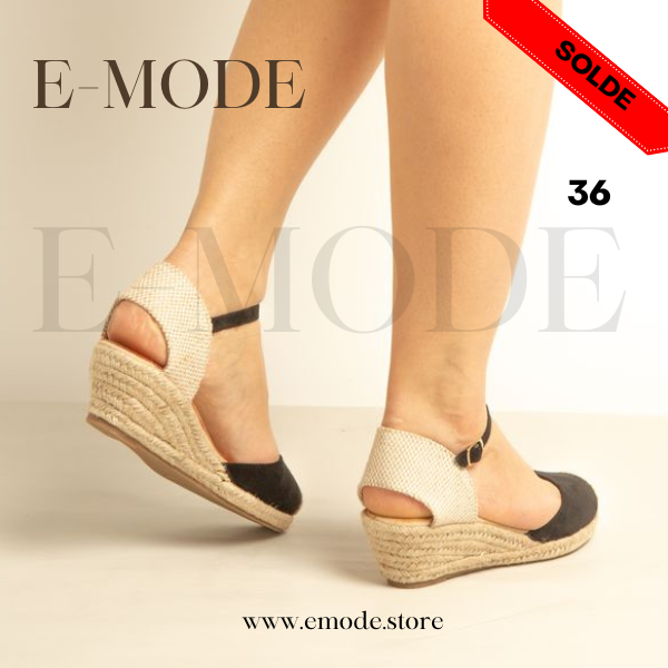 Sandale demi talon Noir / REF-0586