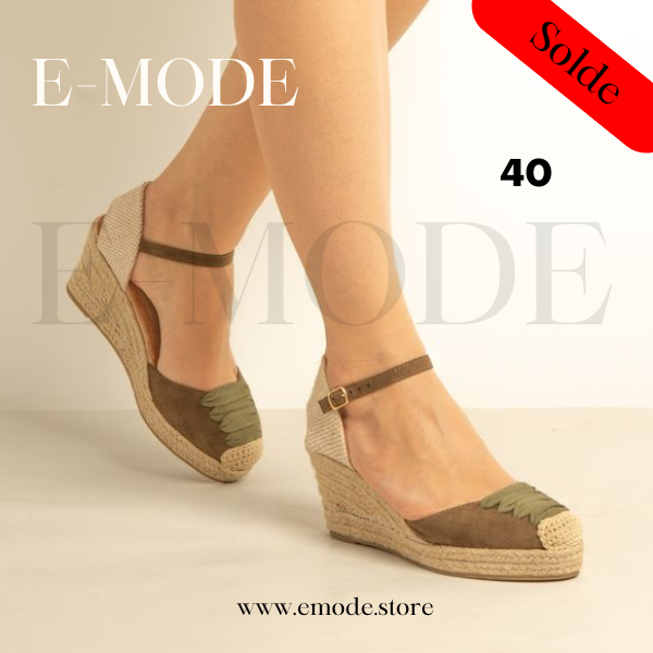 Sandale talon Haut verte / REF-0587