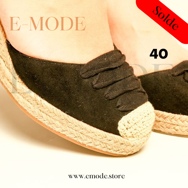Sandale talon Haut Noir / REF-0588