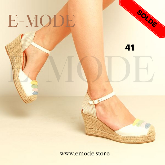 Sandale Compensée Blanche / REF-0589