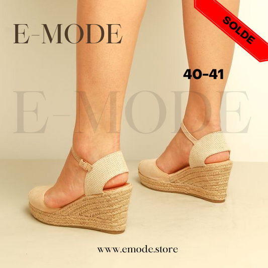Sandale talon Haut Beige / REF-0591