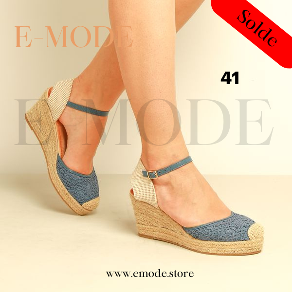 Sandale talon Haut Bleu / REF-0594