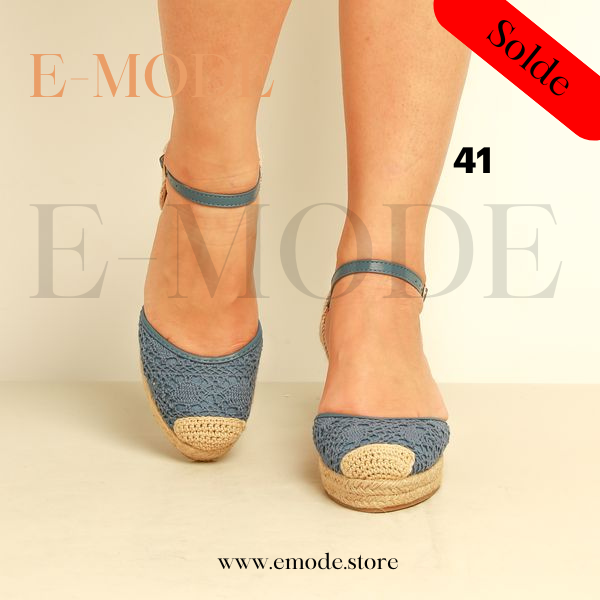 Sandale talon Haut Bleu / REF-0594