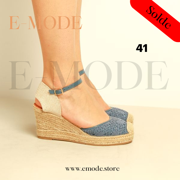 Sandale talon Haut Bleu / REF-0594