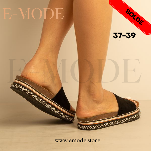 Mule femme Double semelle Noir / REF-0639