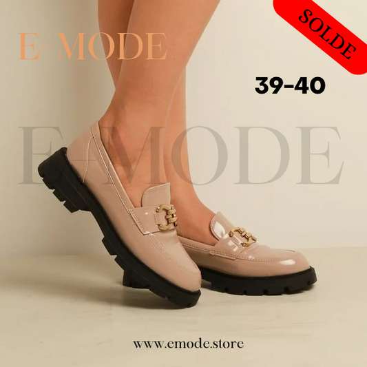 Mocassin-Simili cuir-BEIGE-REF-0666