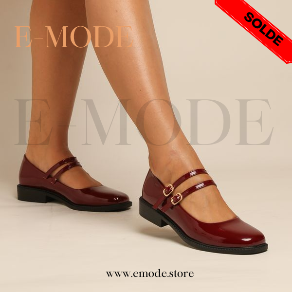 Mocassin -Mary Jane - Bordeaux vernis REF-0760