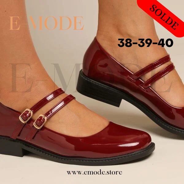 Mocassin -Mary Jane - Bordeaux vernis REF-0760