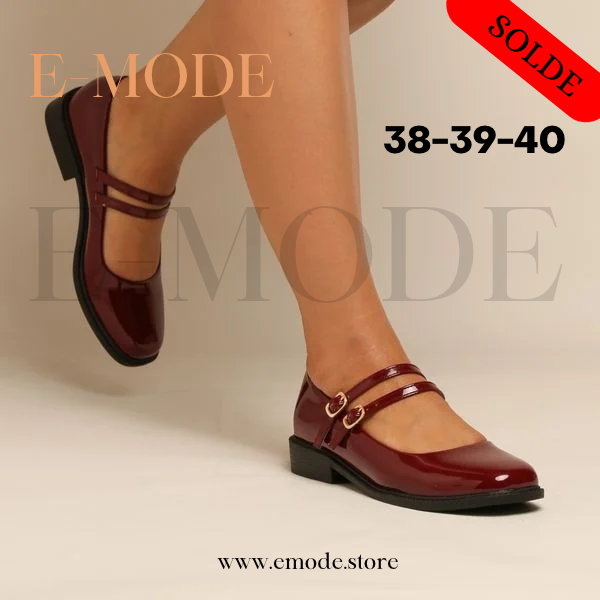 Mocassin -Mary Jane - Bordeaux vernis REF-0760