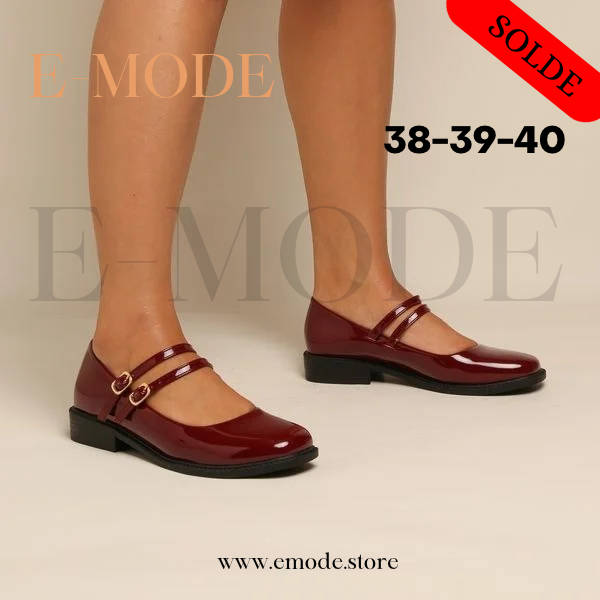 Mocassin -Mary Jane - Bordeaux vernis REF-0760