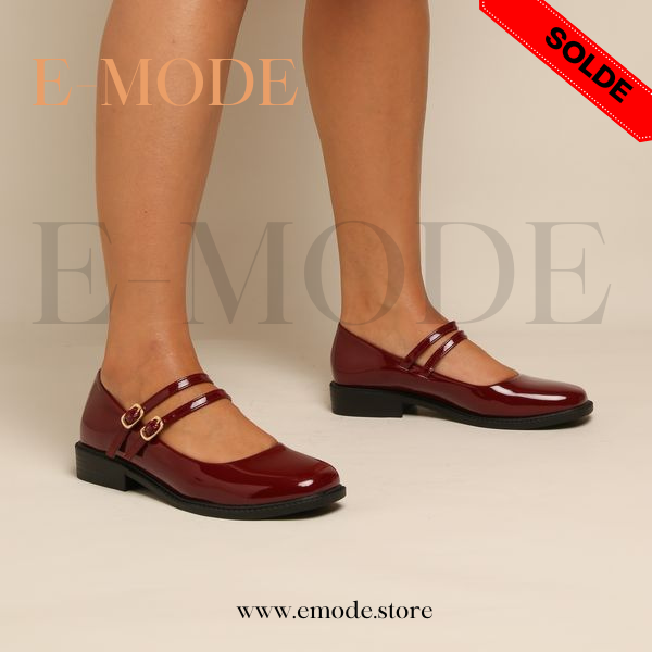 Mocassin -Mary Jane - Bordeaux vernis REF-0760