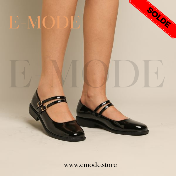 Mocassin -Mary Jane - Noir vernis REF-0761