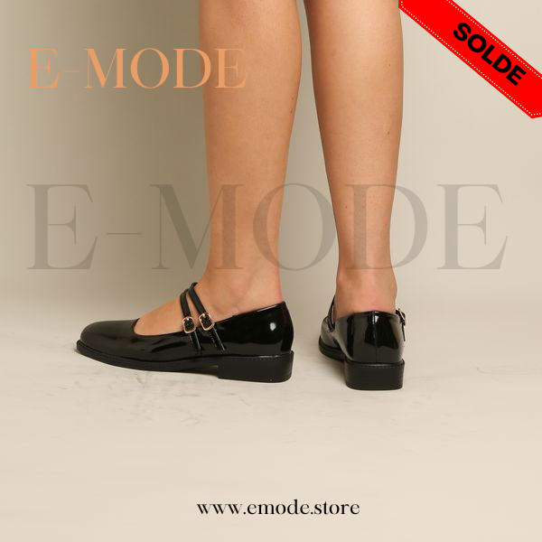 Mocassin -Mary Jane - Noir vernis REF-0761