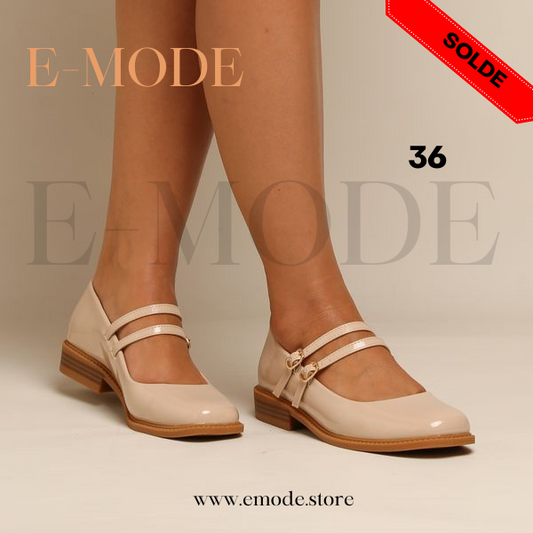 Mocassin -Mary Jane - Beige vernis REF-0762