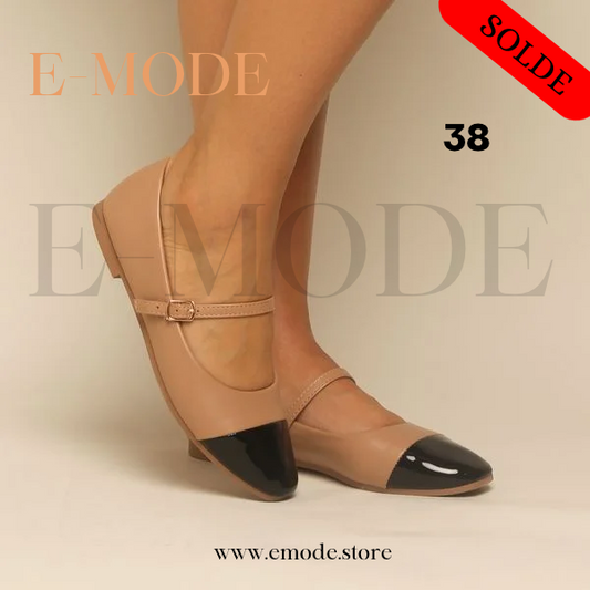 Mocassin -Mary Jane - Marron et noir  REF-0781