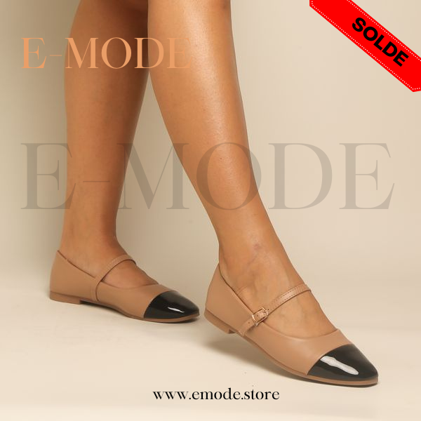 Mocassin -Mary Jane - Marron et noir  REF-0781
