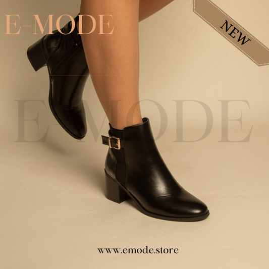 Bottines - Simili cuir - Noir- REF-0819