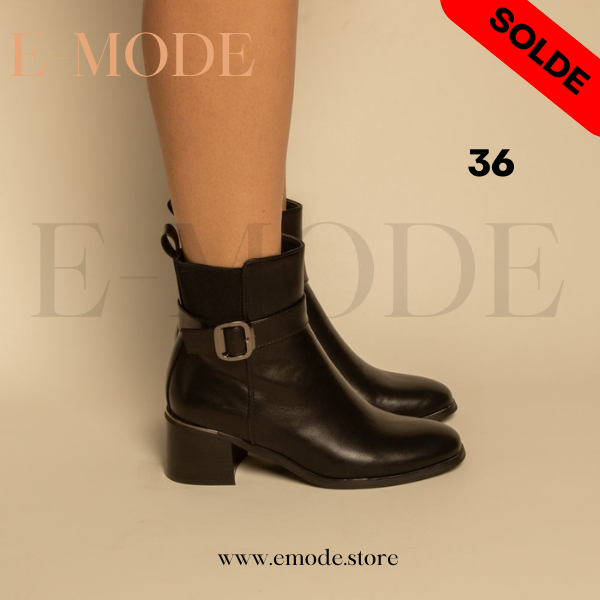 Bottines - Simili cuir - Noir- REF-0821