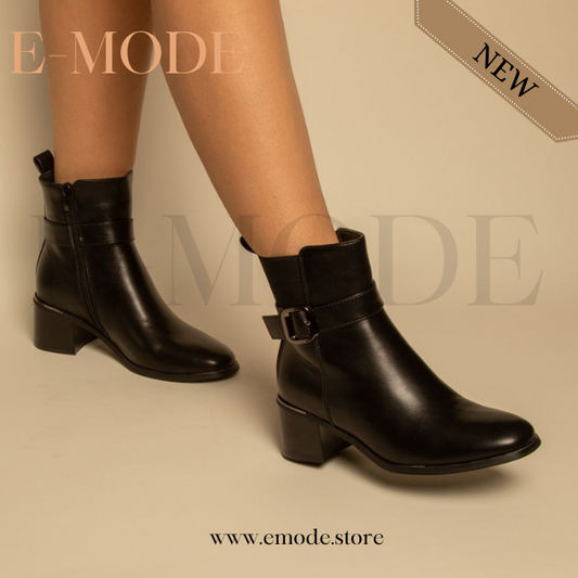 Bottines - Simili cuir - Noir- REF-0821