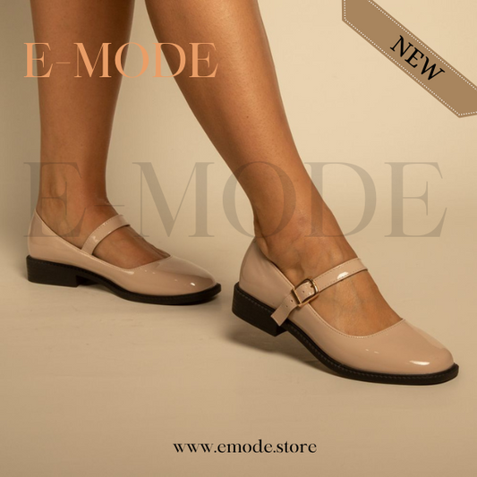 Mocassin -Mary Jane-Beige vernis REF-0837