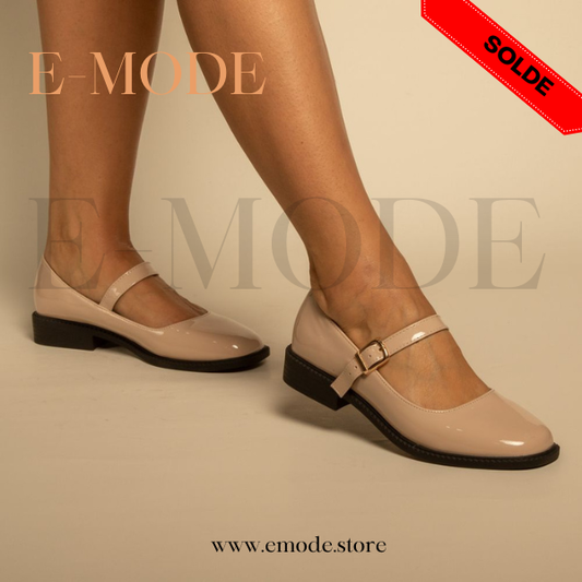 Mocassin -Mary Jane-Beige vernis REF-0837