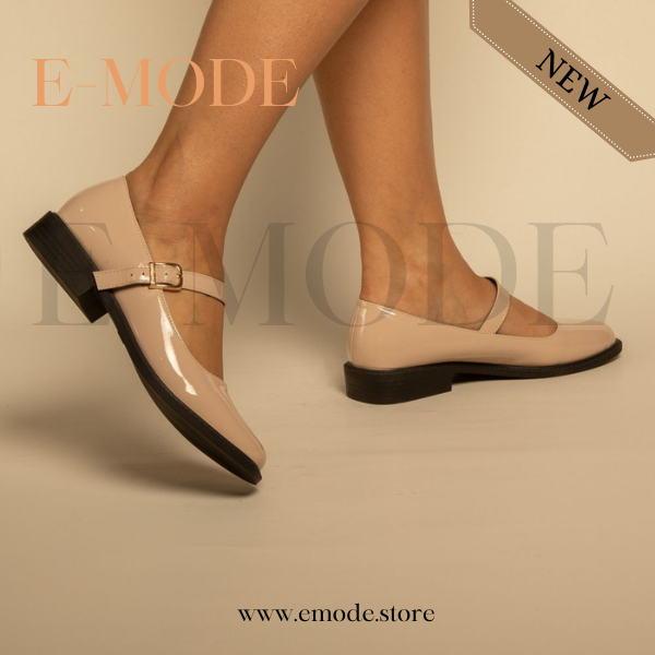 Mocassin -Mary Jane-Beige vernis REF-0837