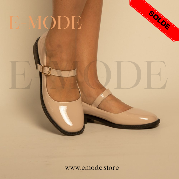 Mocassin -Mary Jane-Beige vernis REF-0837