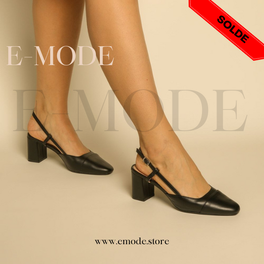Escarpins - Simili Cuir - Noir / REF-0842