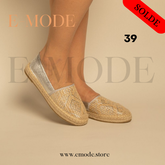 Espadrilles Chic Beige Argenté  / REF 0872