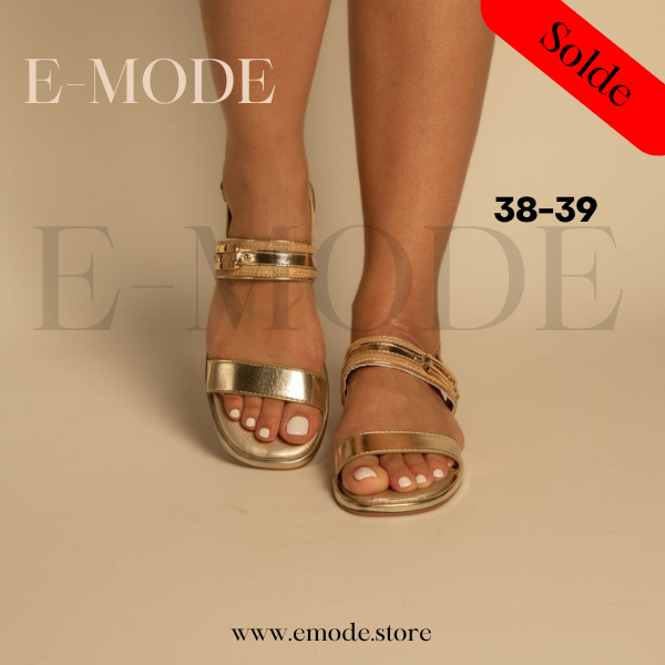 Sandale Plate Dorée / REF-0886