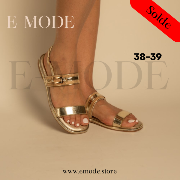 Sandale Plate Dorée / REF-0886