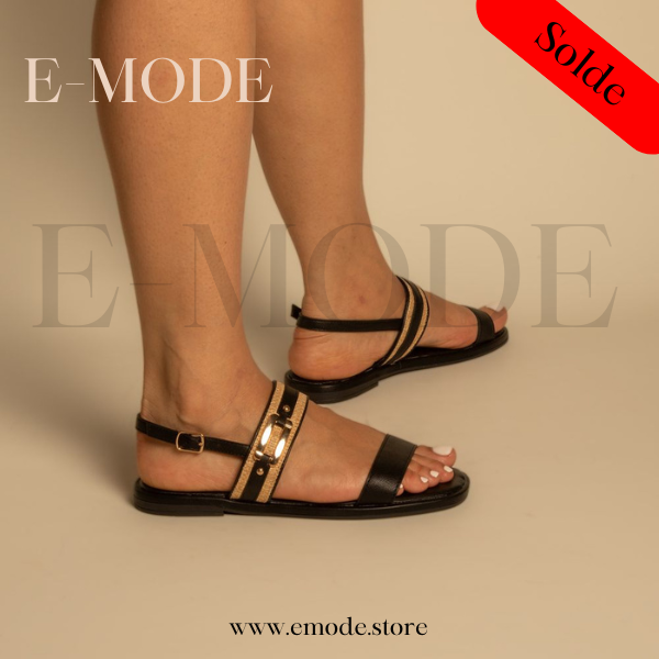 Sandale Plate Noir / REF-0887
