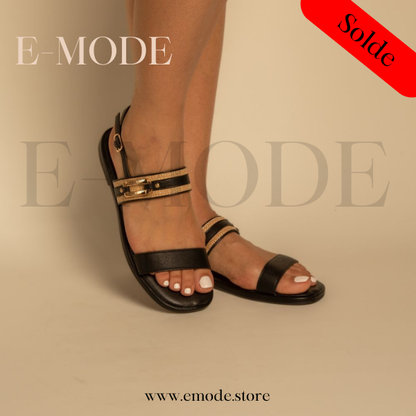 Sandale Plate Noir / REF-0887