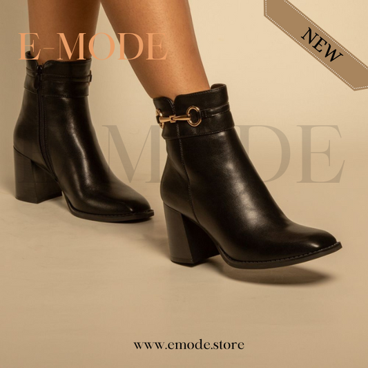 Bottines a Talons avec boucle Noir REF-0893