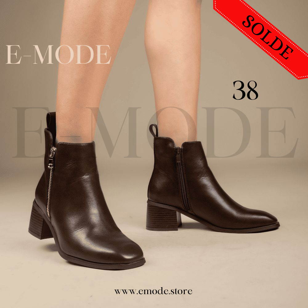 Bottines - Simili cuir - Marron Fonce REF-0904