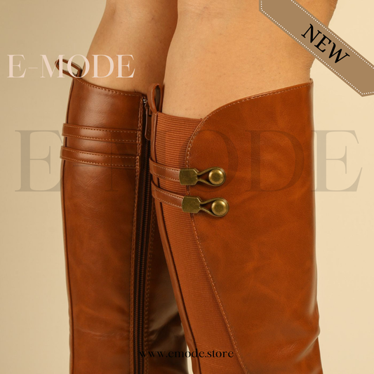 Bottes plates avec Boucle - Marron - REF-0905