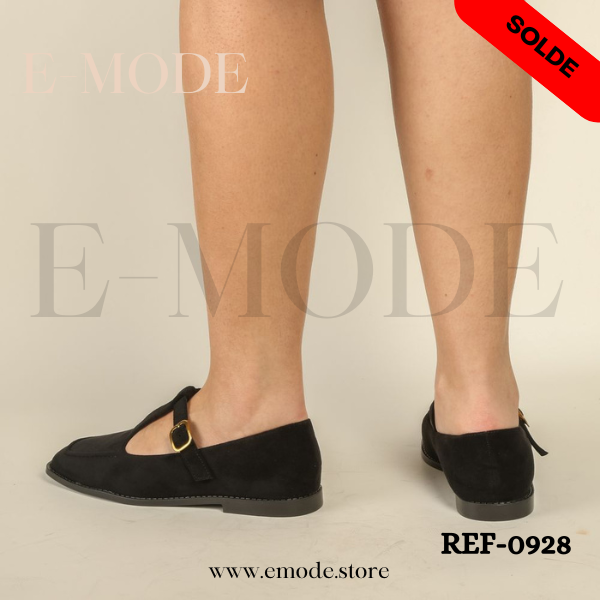 Mocassins en Daim - noir REF-0928