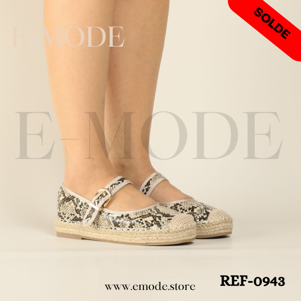 Espadrille Beige et Noir- REF-0943