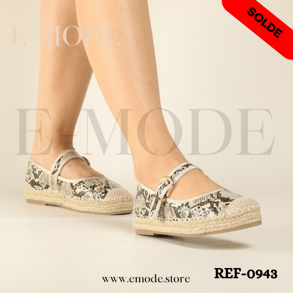 Espadrille Beige et Noir- REF-0943