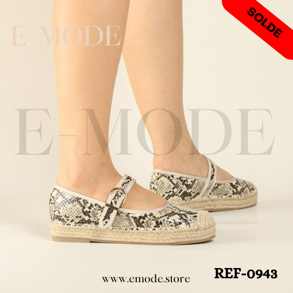 Espadrille Beige et Noir- REF-0943