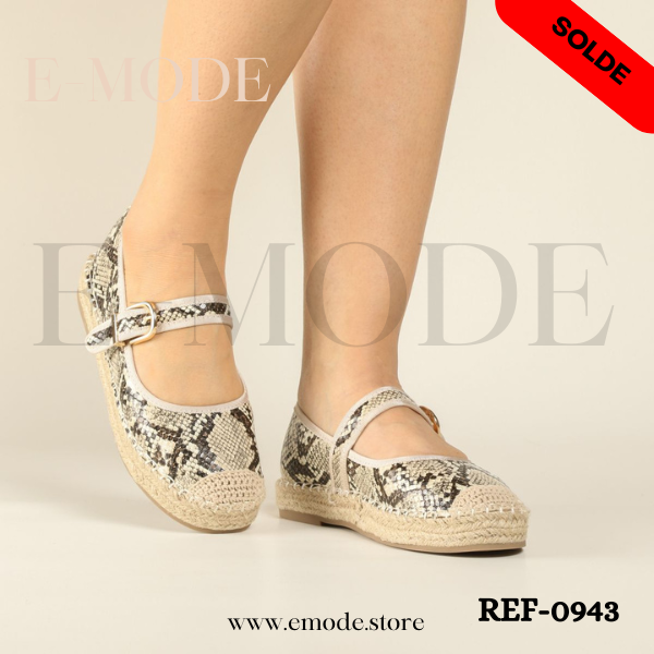 Espadrille Beige et Noir- REF-0943