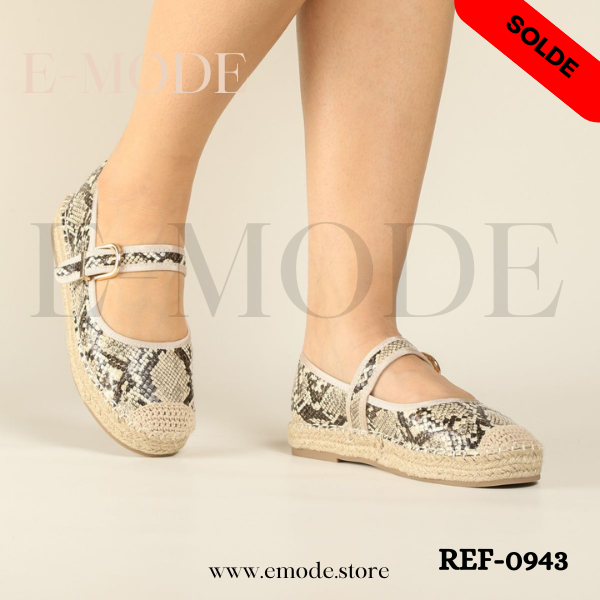 Espadrille Beige et Noir- REF-0943