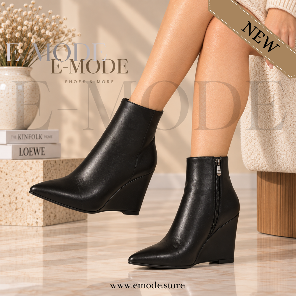 Cavalières a petit talon-Noir-REF-0946