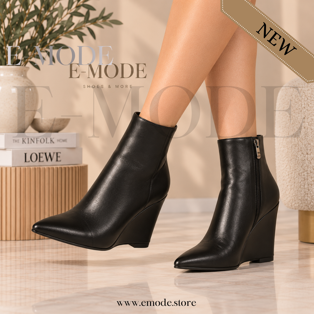 Cavalières a petit talon-Noir-REF-0946