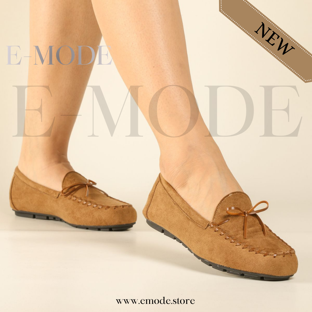 Mocassins Femme Daim Camel-REF-0950
