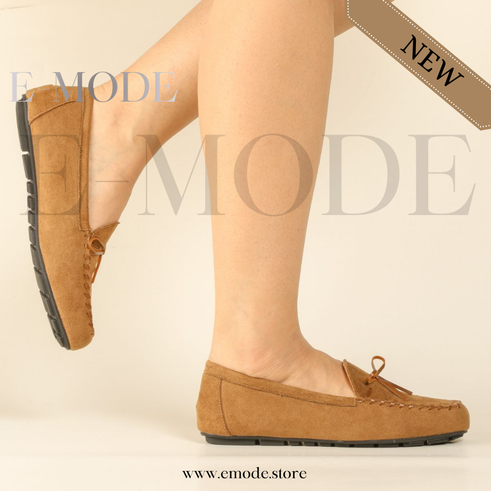 Mocassins Femme Daim Camel-REF-0950