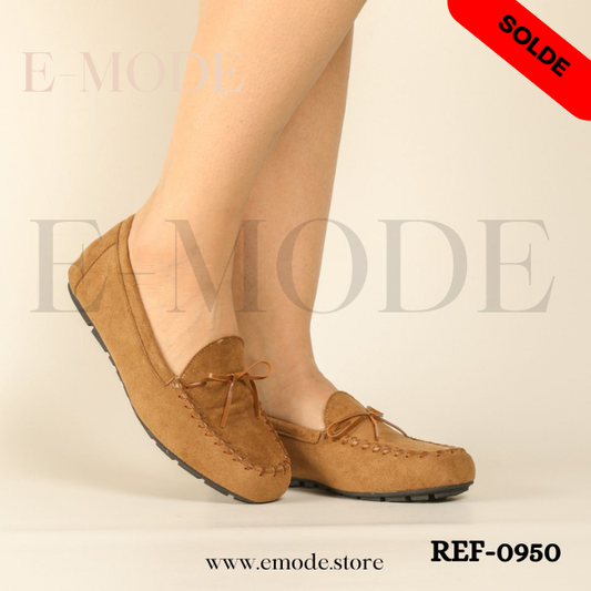 Mocassins Femme Daim Camel-REF-0950