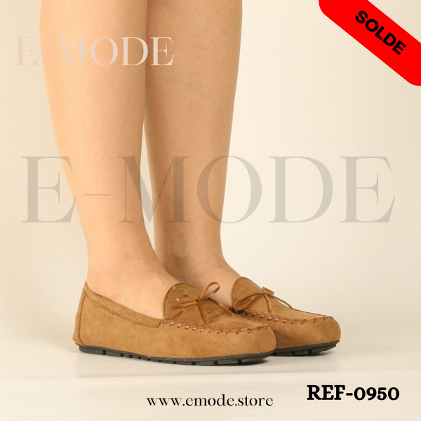 Mocassins Femme Daim Camel-REF-0950