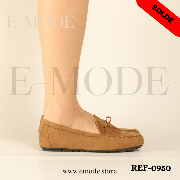 Mocassins Femme Daim Camel-REF-0950