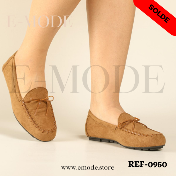 Mocassins Femme Daim Camel-REF-0950